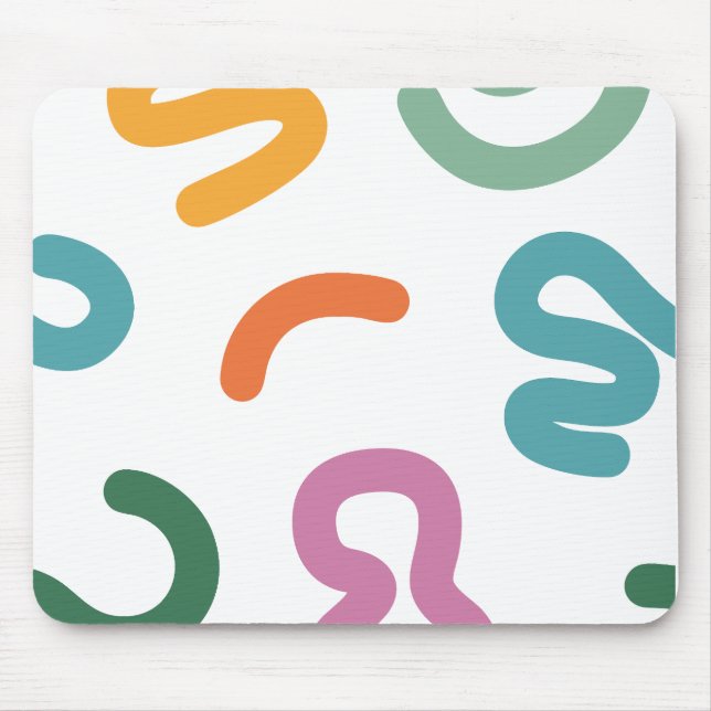 Mousepad Padrão de Formas Abstratas Coloridas (Frente)