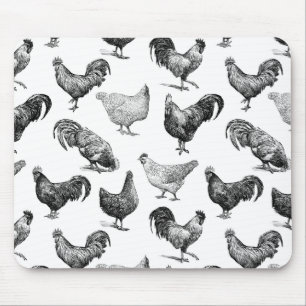Mousepad Padrão de frango da Fazenda do país retrô