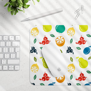 Mousepad Padrão de fruta, ameixa, laranja, limão, pera, maç