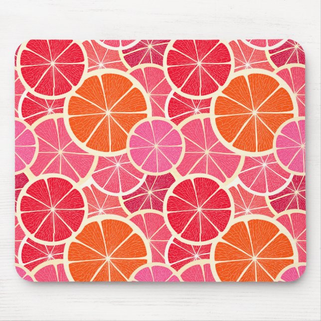 Mousepad Padrão de Fruta de Citros Laranja e Toranja (Frente)