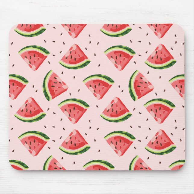 Mousepad Padrão de Fruta de melancia de aquarela (Frente)