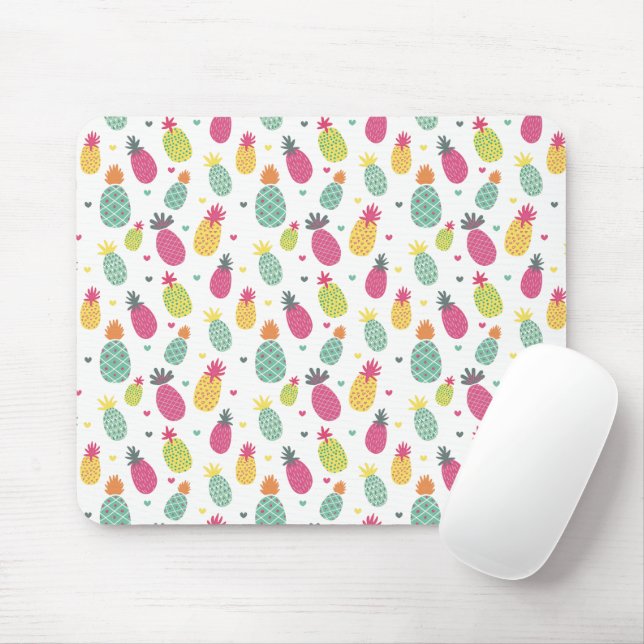 Mousepad Padrão de Fruta de Verão de ananás (Com mouse)