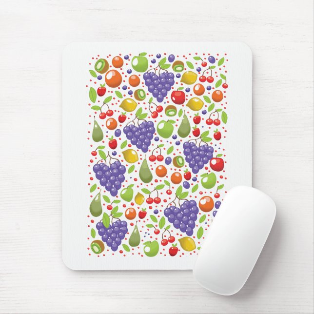 Mousepad Padrão de Fruta Fofa (Com mouse)