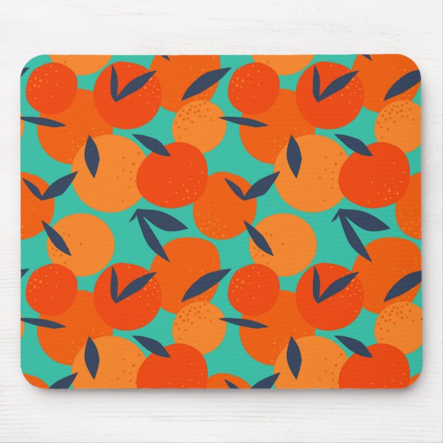 Mousepad Padrão de Fruta laranja abstrato (Frente)