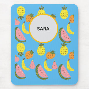 Mousepad Padrão de Frutas Vibrantes de Verão