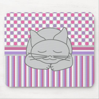 Mousepad Padrão de Gato de Cinzas Dormindo