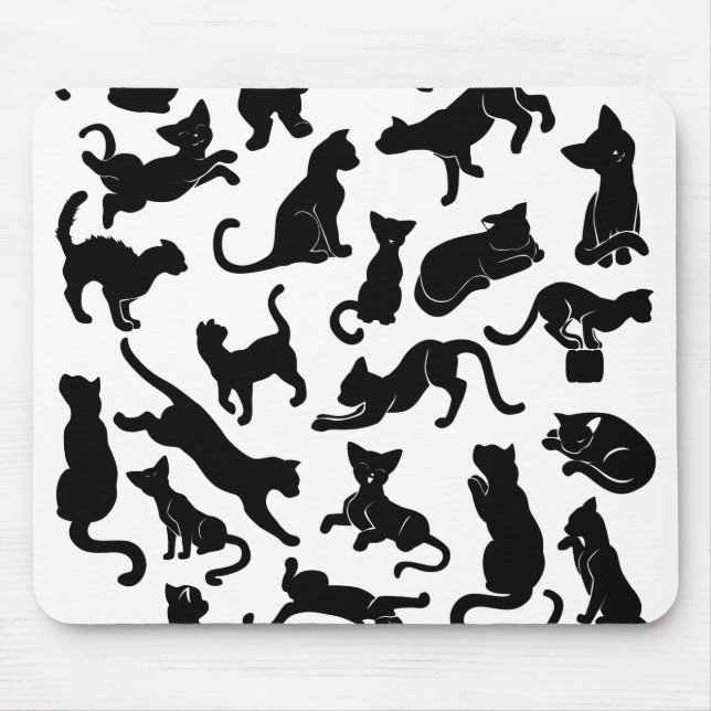 Mousepad Padrão de Gato Preto (Frente)