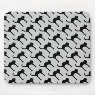 Mousepad padrão de gato preto fofo e legal