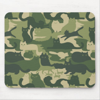 Mousepad Padrão de Gatos de Camuflagem Verde | Camo de Gati