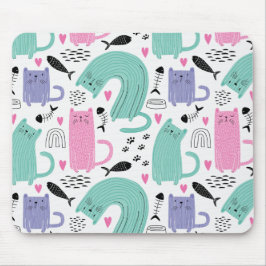 Mousepad Padrão de Gatos Frescos