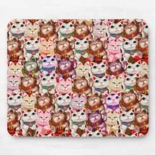 Mousepad Padrão de gatos Maneki-neko
