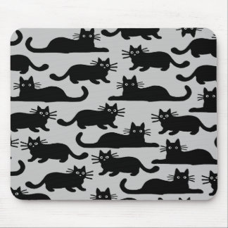 Mousepad Padrão de Gatos Pretos