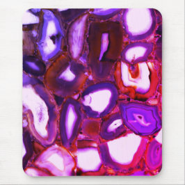 Mousepad Padrão de geode roxo, cor-de-rosa, Elegante abstra