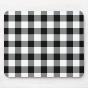 Mousepad Padrão de Gingham Preto e Branco