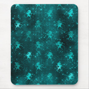 Mousepad Padrão de Glama de Ombre de Teal Glam Glitter Unic