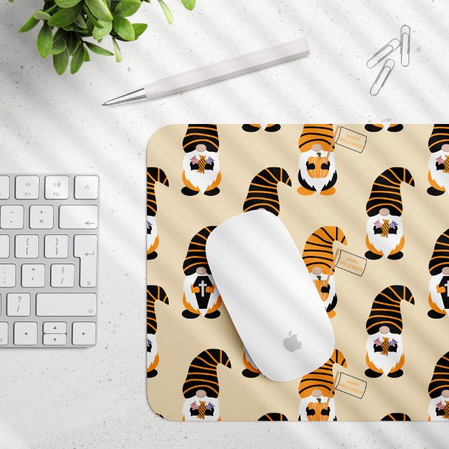 Mousepad Padrão De Gnomos, Gnomos Halloween Trick Ou Tratat (Criador carregado)