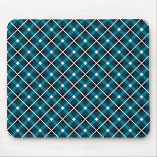 Mousepad Padrão de Grade Geométrica Azul Turquesa e Azul Ma