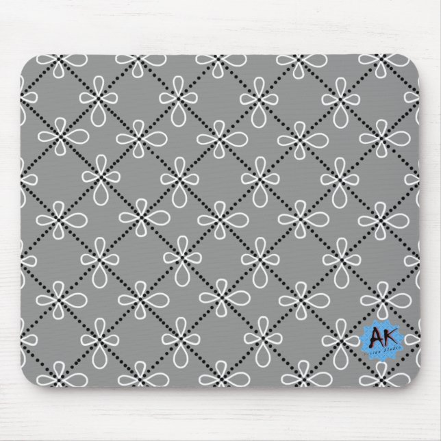 Mousepad Padrão de Grade Pontilhada da Flor (Frente)