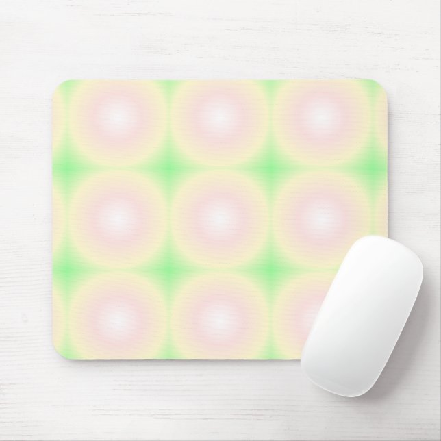 Mousepad Padrão de Gradiente Óptico 3D Branco Rosa Verde Pá (Com mouse)