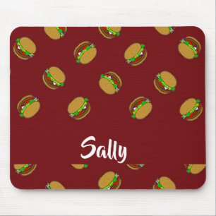Mousepad Padrão de hambúrguer no marrom