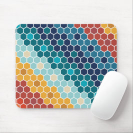 Mousepad Padrão de Hexágono do Mosaico Floral Colorido