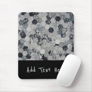 Mousepad Padrão de Hexágono Negro e Cinzas Geométricas