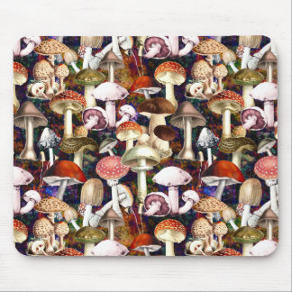 Mousepad Padrão de horta de cogumelos castanhos