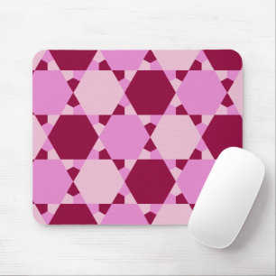 Mousepad Padrão de Ilusão Óptica de Triângulo Rosa Girly