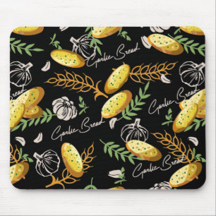 Mousepad Padrão de Ilustração do Pão de Alho V2