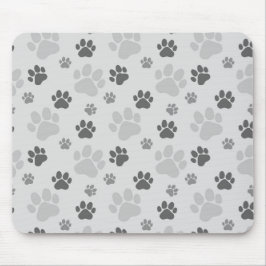 Mousepad Padrão de Impressão da Pata de Gato da cinza
