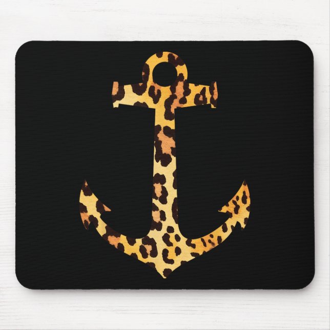 Mousepad Padrão de Impressão de Pele de Leopardo Náutico Ve (Frente)