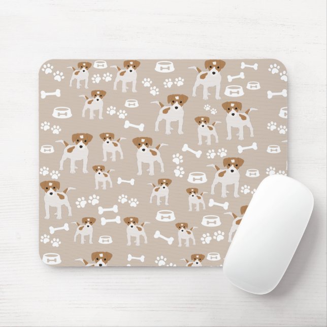 Mousepad Padrão de impressões de papoilas de cãozinho (Com mouse)