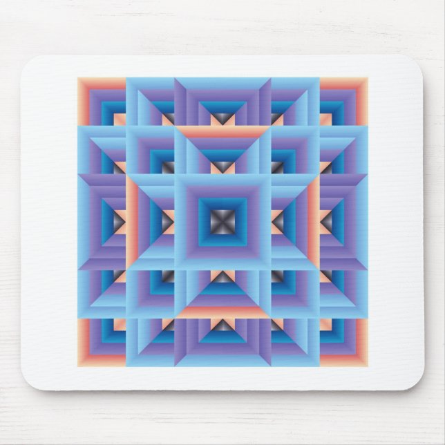 Mousepad Padrão de inclinação 3 em azul e roxo (Frente)