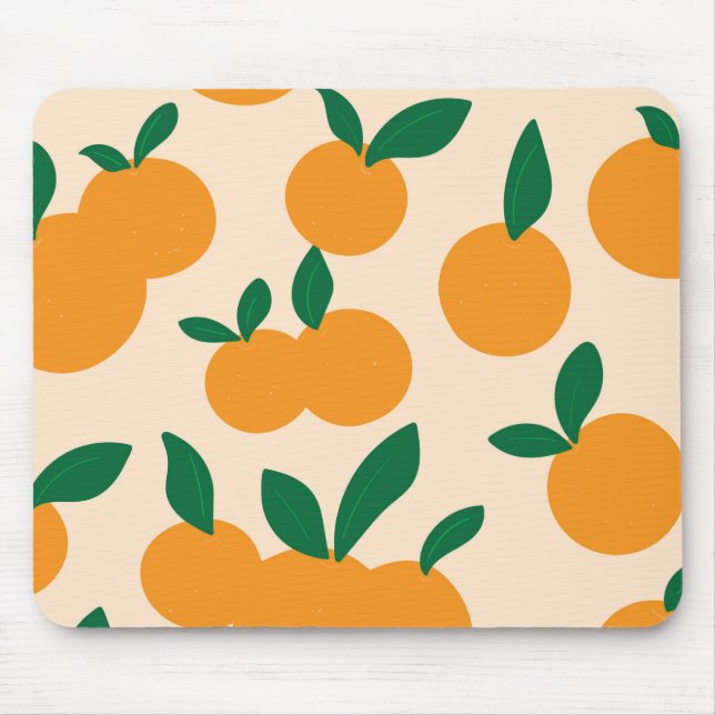Mousepad Padrão de Laranjas de Frutas Cítricas Moderno e El (Frente)
