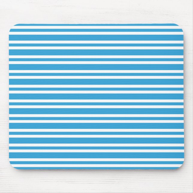 Mousepad Padrão de Listras Brancas Azuis (Frente)