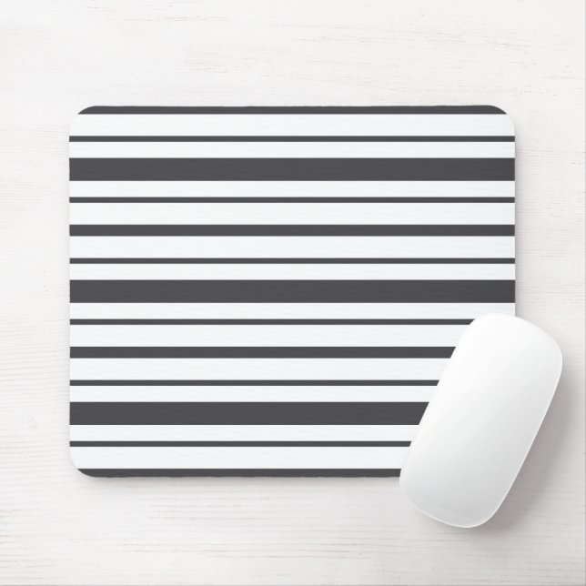 Mousepad Padrão de Listras Brancas Cinza Minimalista Execut (Com mouse)