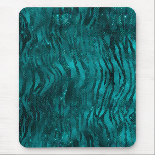 Mousepad Padrão de Listras de Tigre com Glitter Glam Ombre