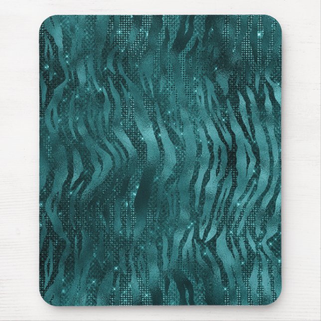 Mousepad Padrão de Listras de Tigre com Glitter Glam Ombre  (Frente)