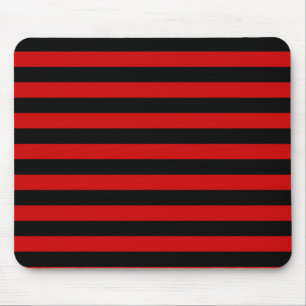 Mousepad Padrão de Listras Pretas e Vermelhas em Negrito