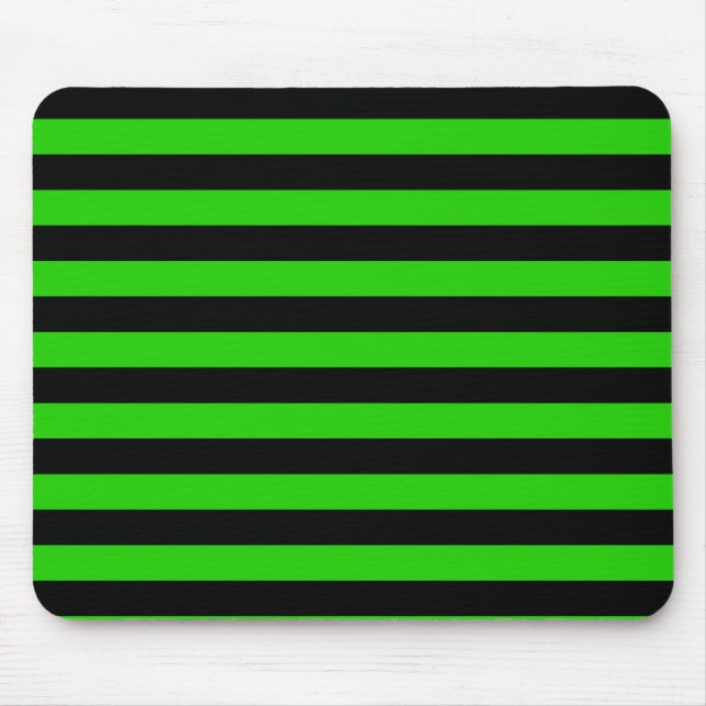 Mousepad Padrão de Listras Verdes e Pretas em Negrito (Frente)