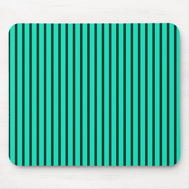Mousepad Padrão de listras verticais em azul-verde (Frente)