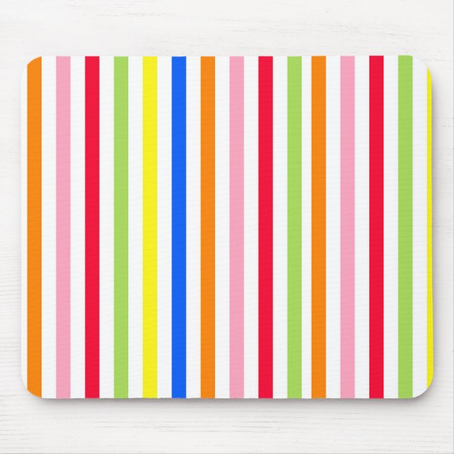 Mousepad Padrão de Listras Vibrantes e Coloridas Design  (Frente)
