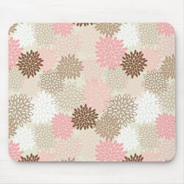 Mousepad Padrão De Mãe Rosa E Castanho (Frente)