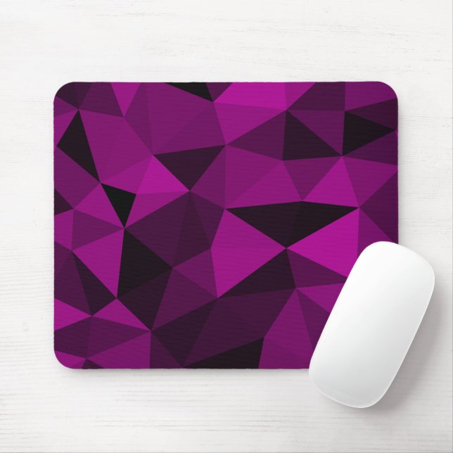 Mousepad Padrão de malha geométrica preta rosa (Com mouse)