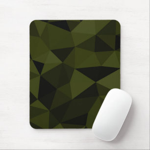 Mousepad Padrão de malha geométrica preta verde exército es