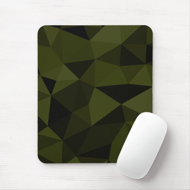 Mousepad Padrão de malha geométrica preta verde exército es (Com mouse)