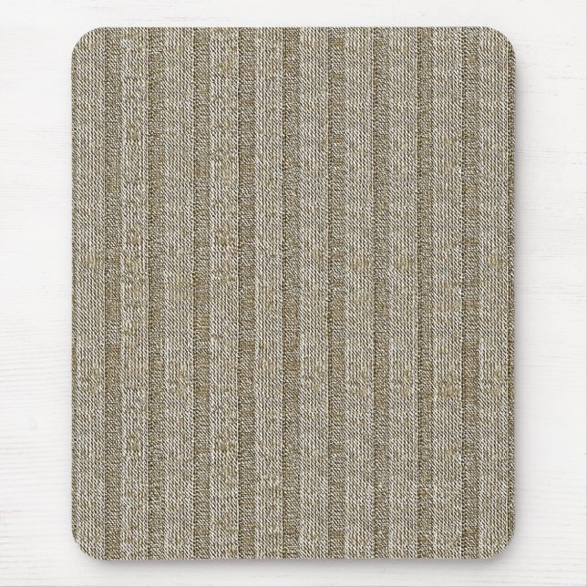 Mousepad Padrão de Malha Jersey Listrado em Bege Macio (Frente)