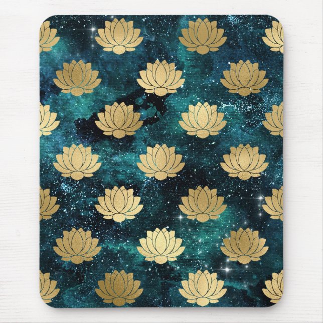 Mousepad Padrão de Mandala Dharma da Galáxia Verde Escuro & (Frente)