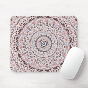 Mousepad Padrão de Mandala Rosa e Azul Boho