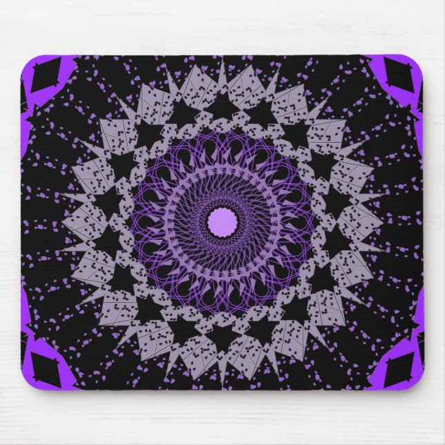 Mousepad Padrão de Mandala Roxo (Frente)
